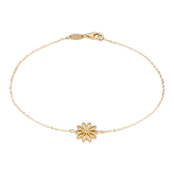 14K Yellow Gold Daisy Bracelet