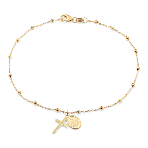 14K Yellow Gold Rosary Bracelet