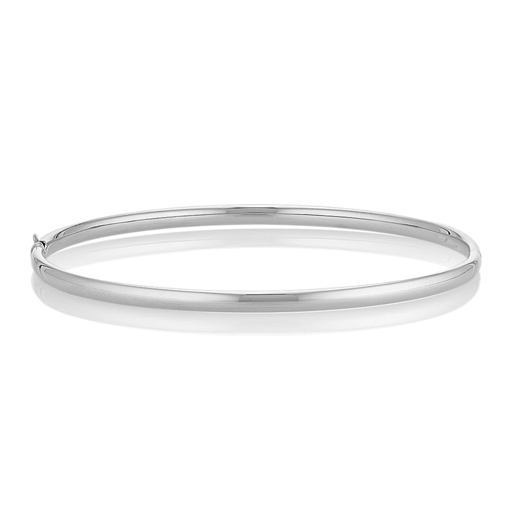 14K White Gold Bangle Bracelet (7.25 in)