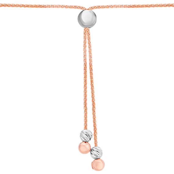 14k White And Rose Gold Lariat Bracelet 9 5 In Shane Co Tap To Zoom Thumbnail