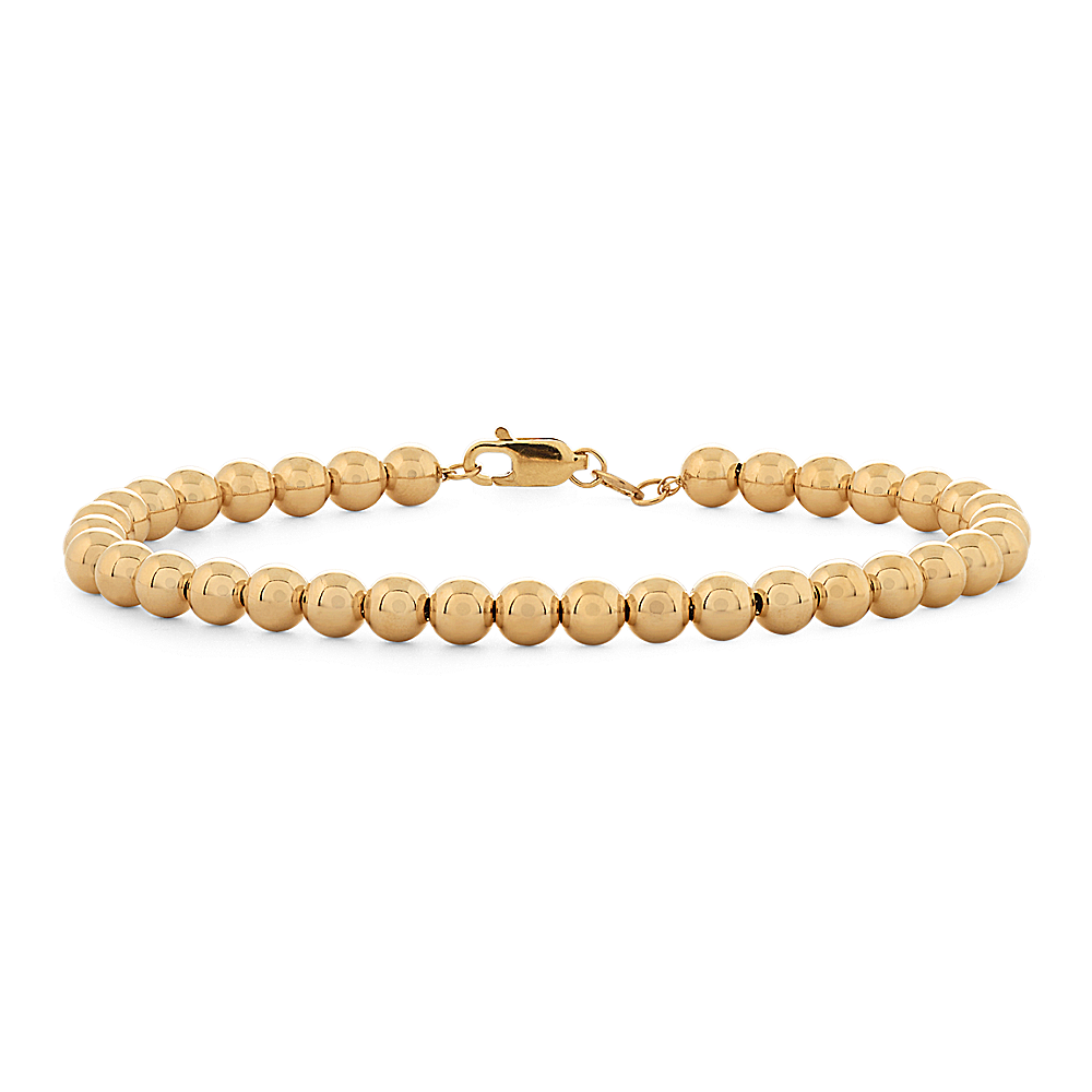 14k Yellow Gold Bracelet Beads/natural Stones Bracelet/pure Gold  Jewellry/gold Bracelets for Men's and Women's/bracelet With Gold Beads. 