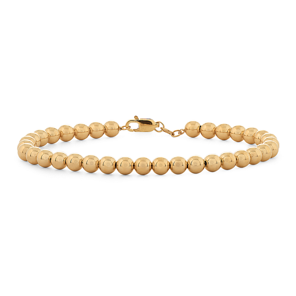 14K Yellow Gold 5mm Bead Bracelet