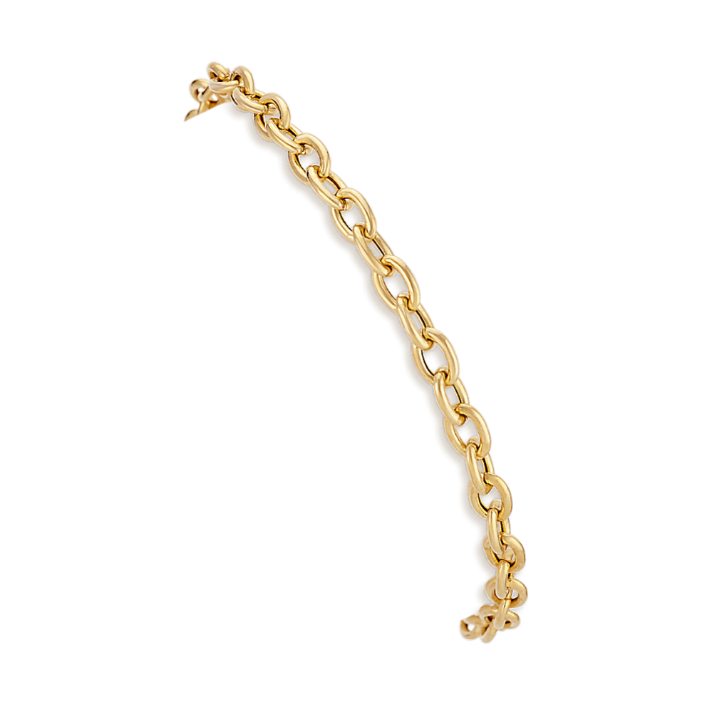 14k Yellow Gold Link Charm Bracelet (8.5 in)