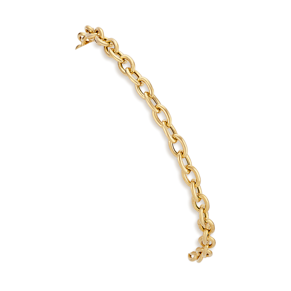 14k Yellow Gold Link Charm Bracelet (8.5'')