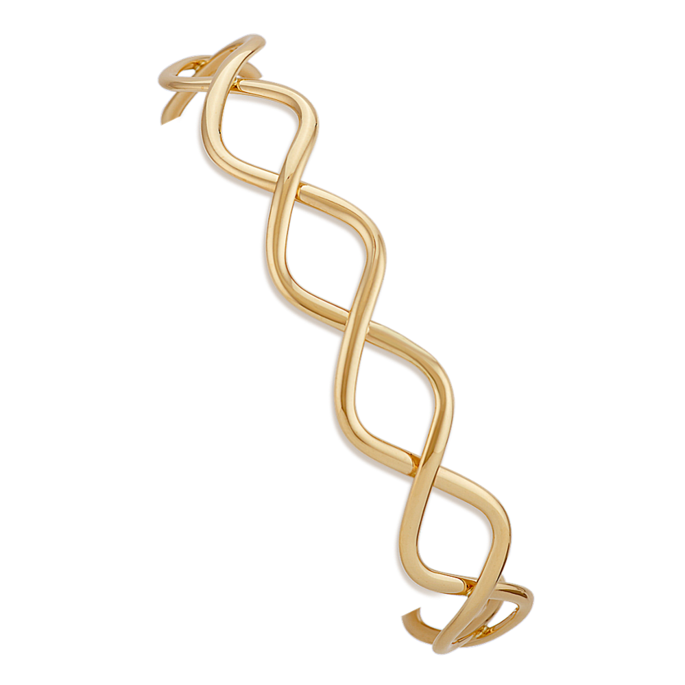 14k Yellow Gold Twist Cuff Bracelet (7'')