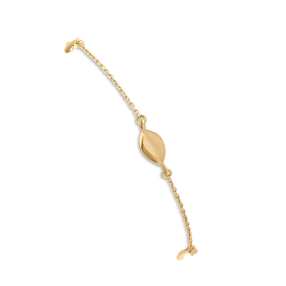 14k Yellow Gold Twisted Station Bracelet (7.5'')