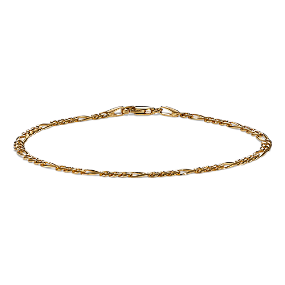 7.5'' 14K Yellow Gold Figaro Chain Bracelet (3mm)
