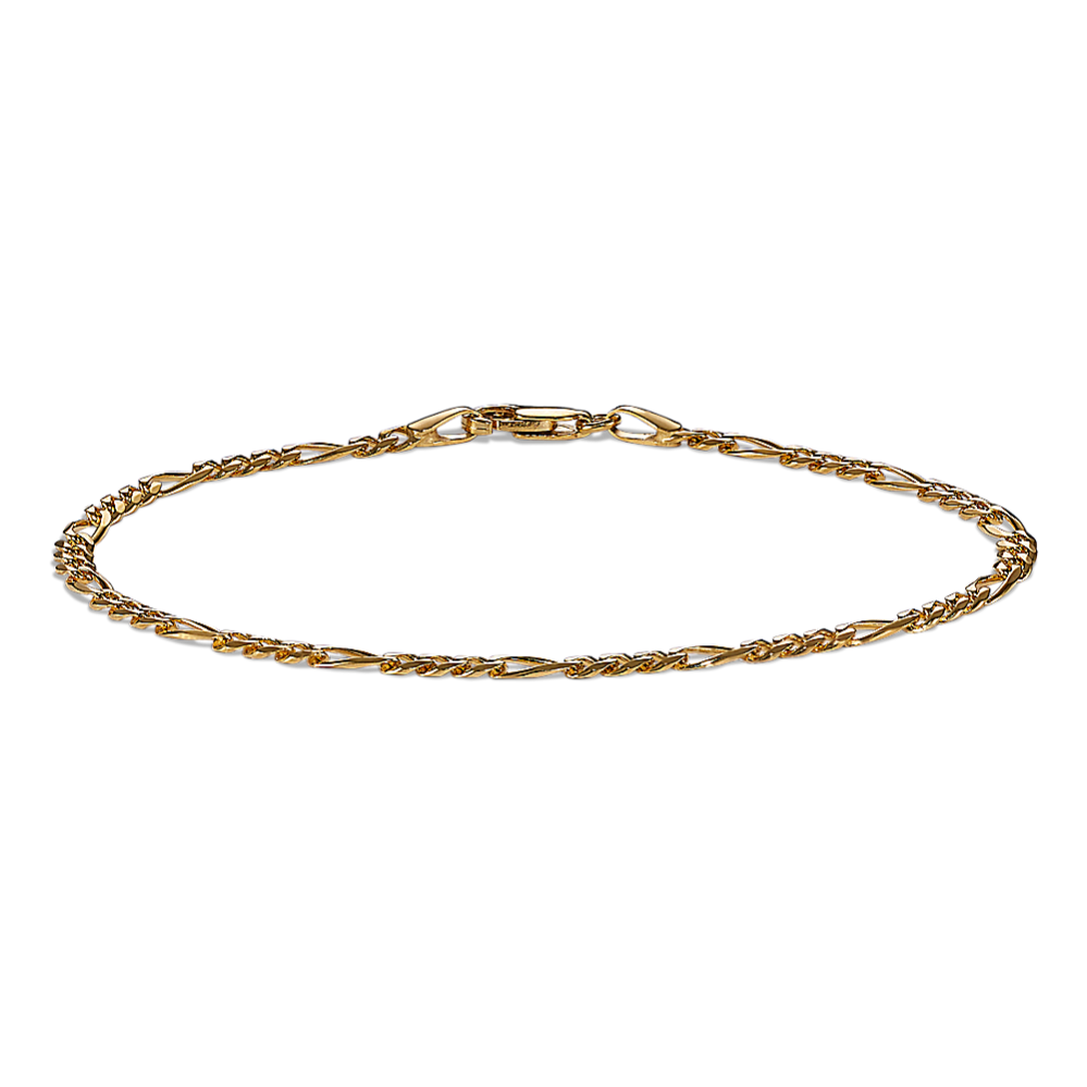 7.5'' 14K Yellow Gold Figaro Chain Bracelet (3mm)