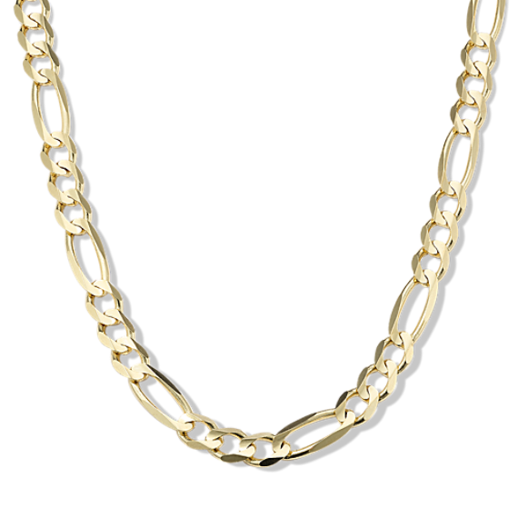 24'' 14K Yellow Gold Figaro Chain (5.3mm)