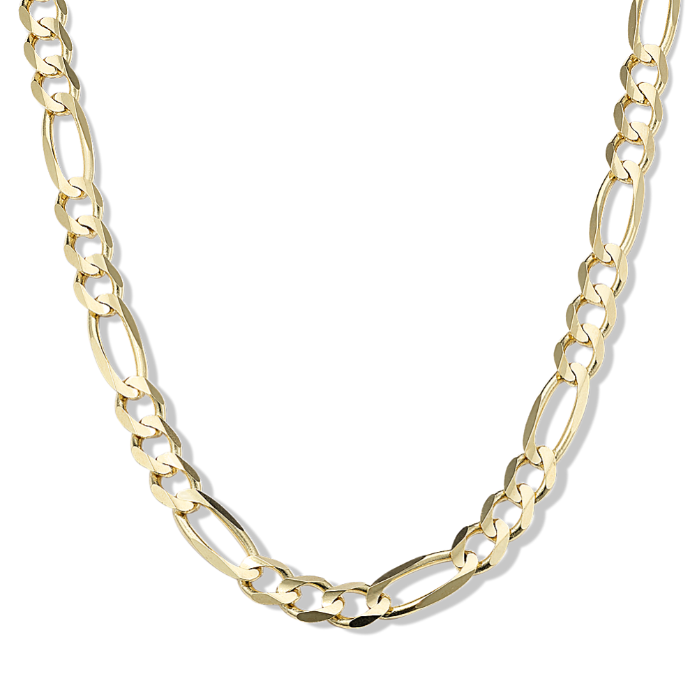 24'' 14K Yellow Gold Figaro Chain (5.3mm)