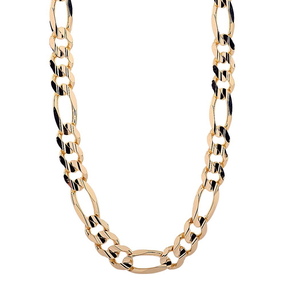 24 in Mens Figaro Chain in 14k Yellow Gold (6.9mm)
