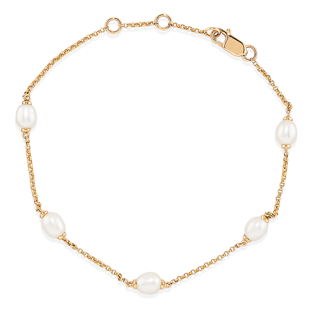 ブレスレット LESS IS MORE 14K gold field 4mm pearl necklace 4mm Cultured Freshwater Pearl Chain Bracelet | Shane Co.