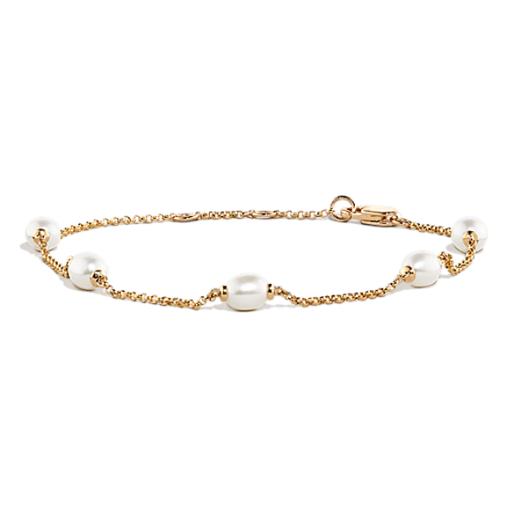 4mm Cultured Freshwater Pearl Chain Bracelet