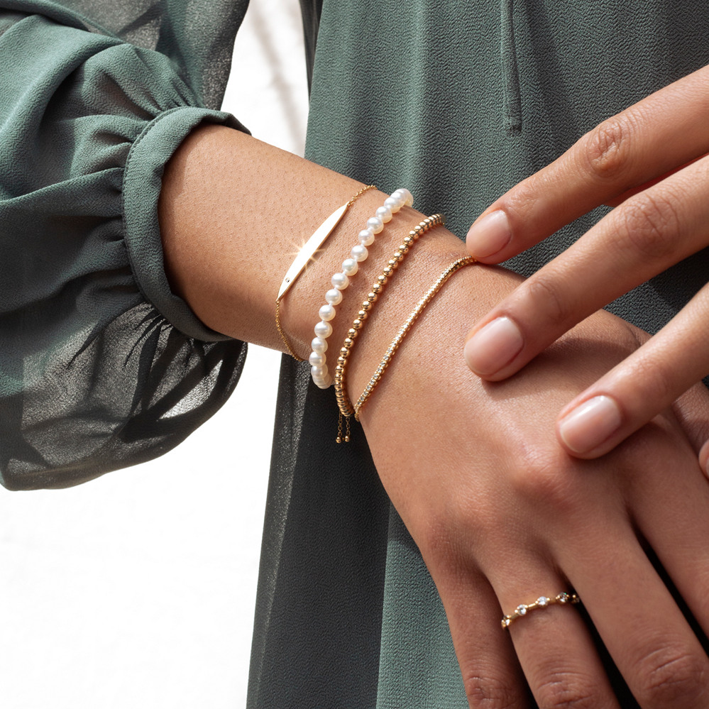 ★rosemont★ [Rosemont] SILVER freshwater pearl 4mm bracelet Sterling Silver Freshwater Cultured Pearl Bracelet