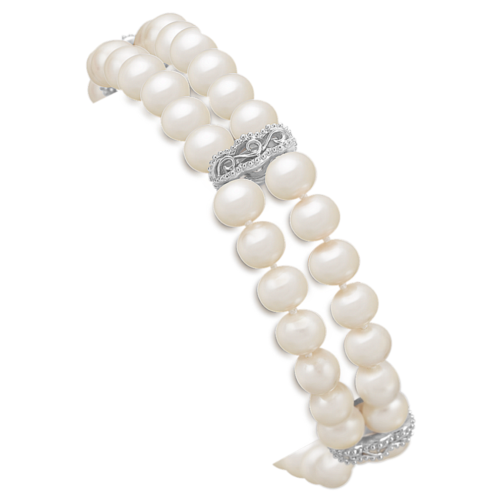 5.5mm Freshwater Cultured Pearl and Sterling Silver Bracelet (7.5'')