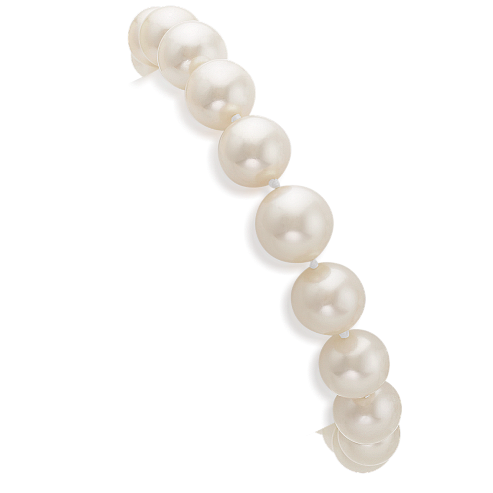 7-11mm Graduated Freshwater Cultured Pearl Bracelet in White Gold (7.5 in)