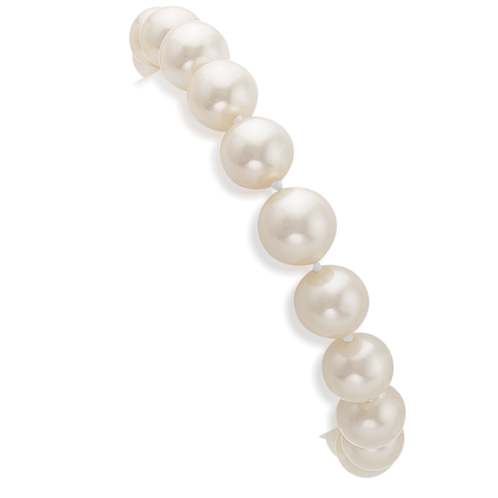 7-11mm Graduated Freshwater Cultured Pearl Bracelet in White Gold (7.5'')