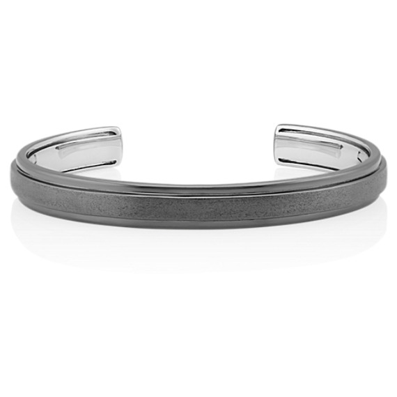 7.5 In Mens Black Cuff Bracelet in Sterling Silver Shane Co.