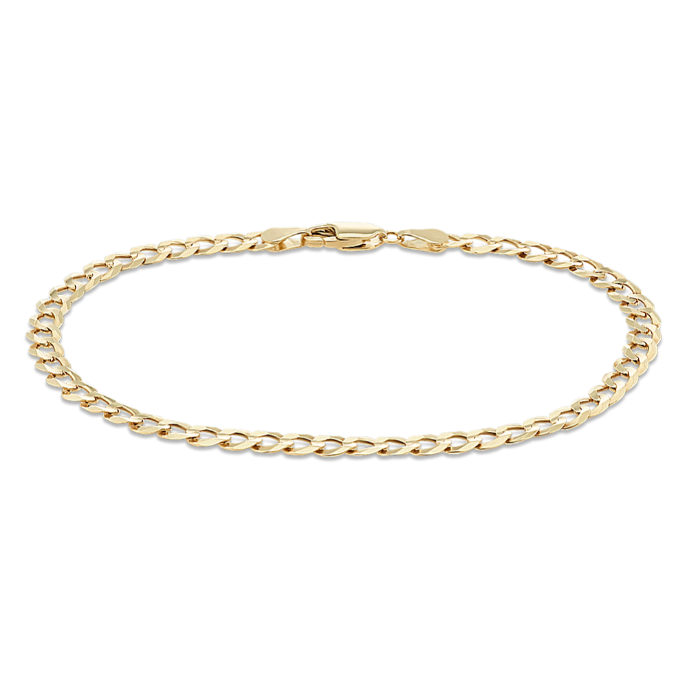 8.5 in Mens 14k Yellow Gold Curb Bracelet (4.4mm)