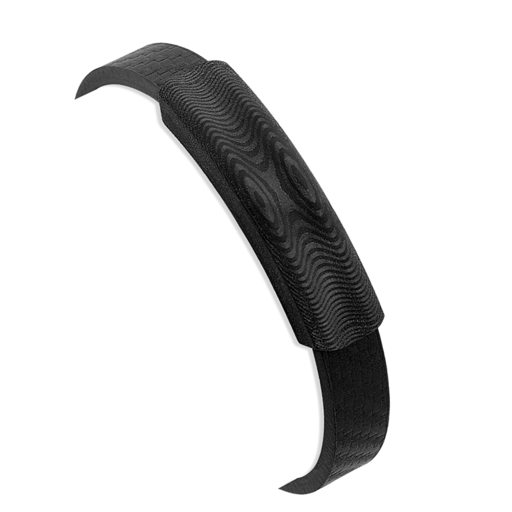 8.5'' Mens Black Carbon Fiber and Leather Bracelet