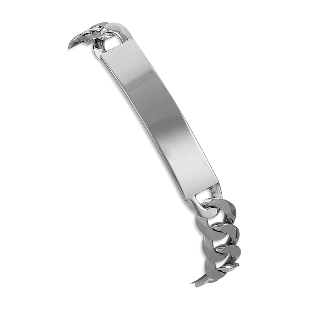 8.5'' Mens Engravable Sterling Silver Figaro Bracelet