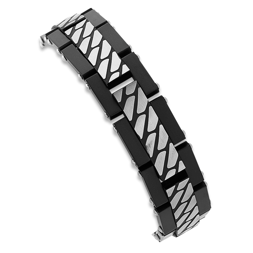8.5 in Mens Modern Stainless Steel Mens Link Bracelet