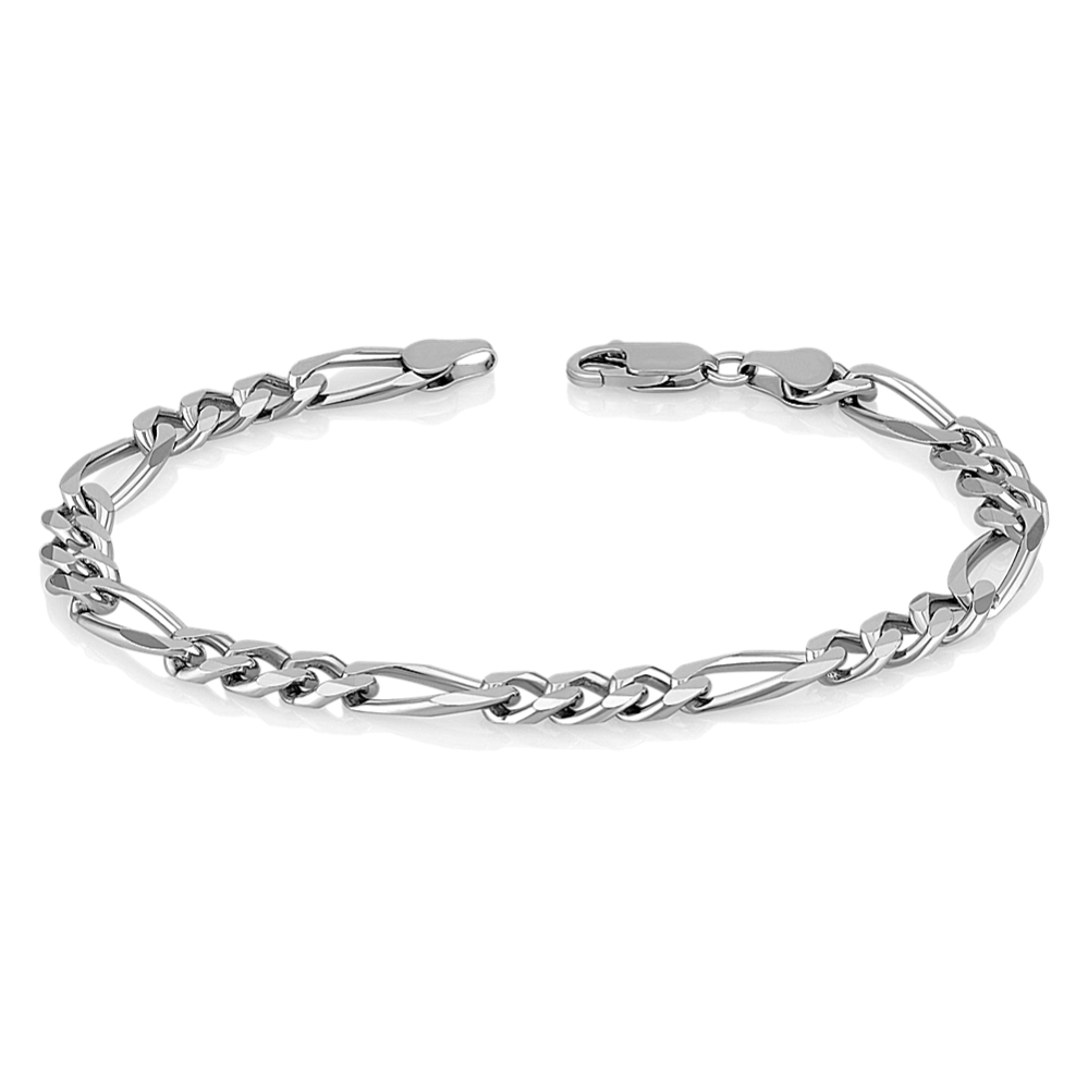 Mens sterling silver sale figaro bracelet