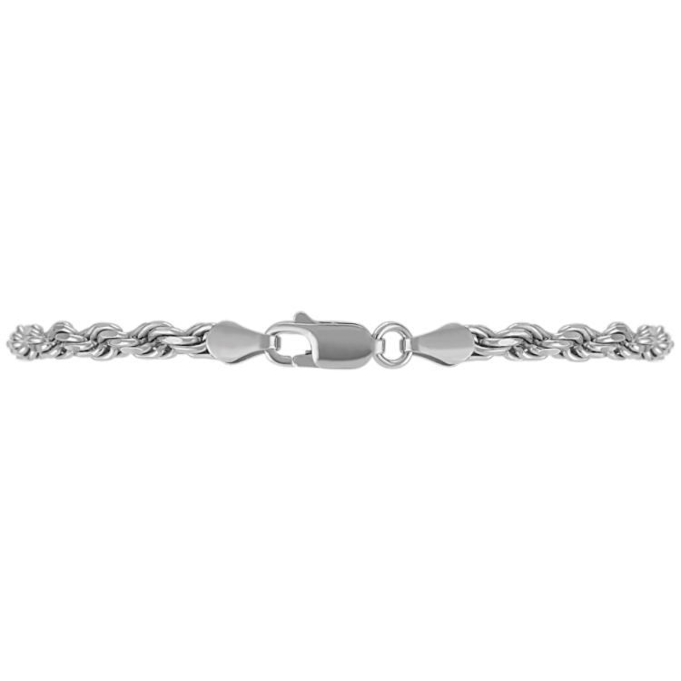 8.5 in Mens Sterling Silver Rope Bracelet (3.5mm)
