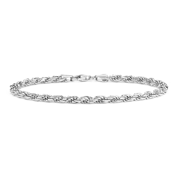 Mens sterling silver hot sale rope bracelet