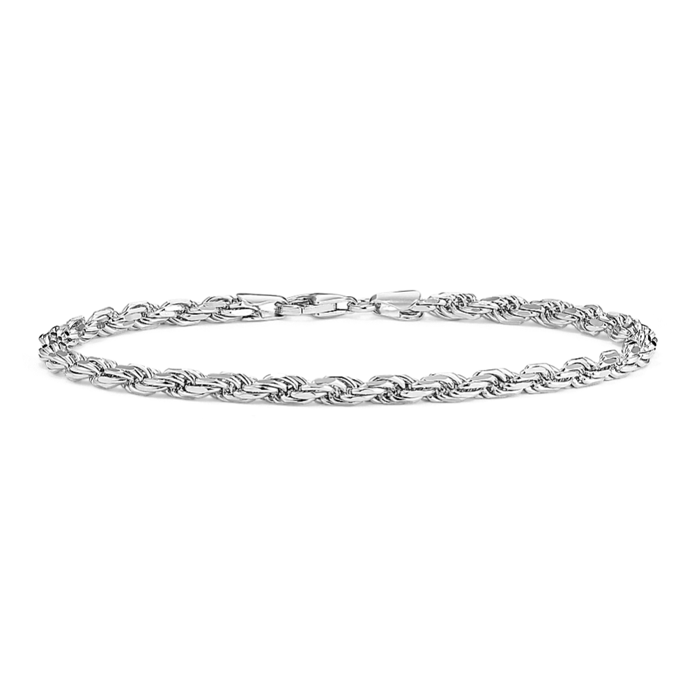 8.5 in Mens Sterling Silver Rope Bracelet (3.5mm)