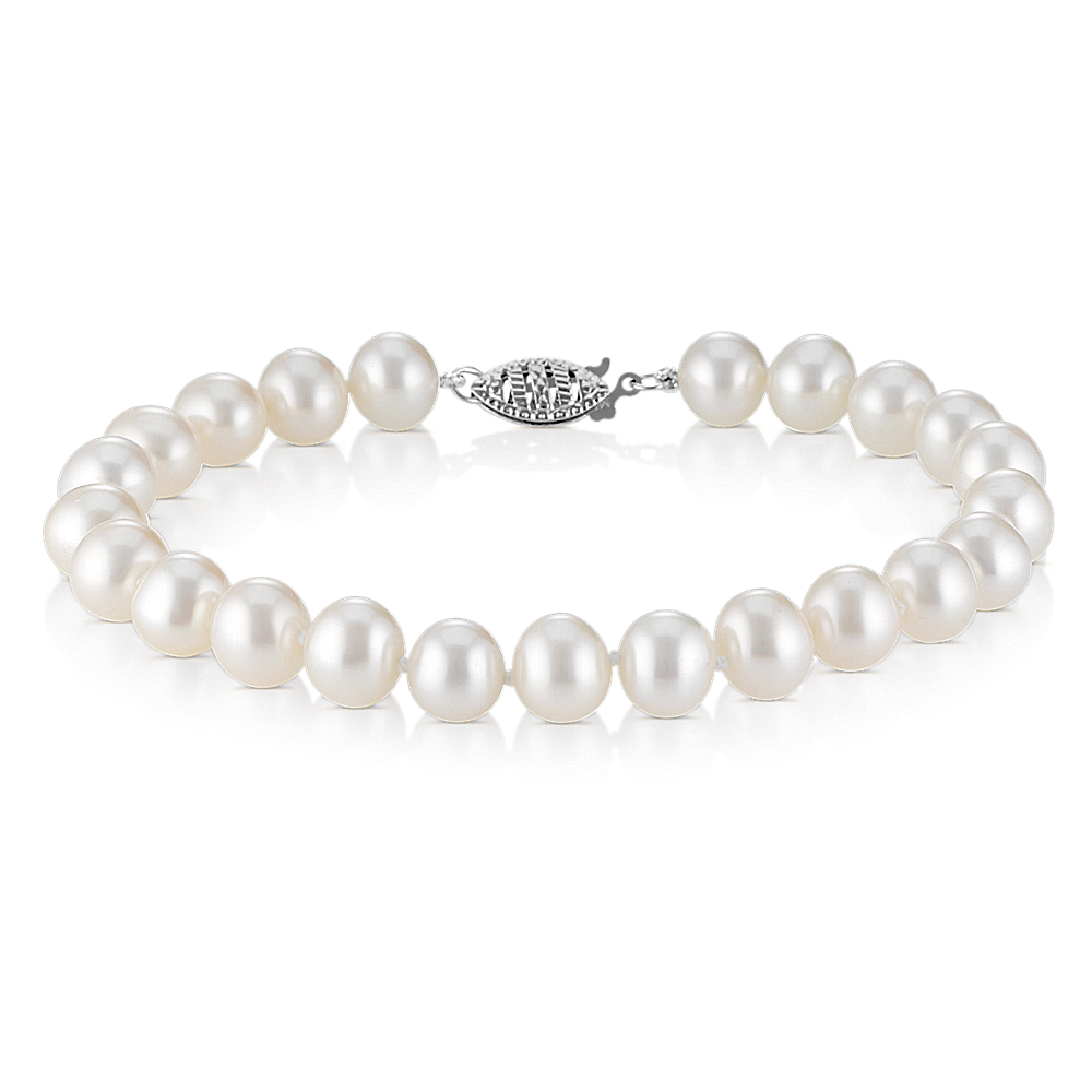 925 Sterling Silver and Freshwater Pearl Bracelet Personalized Monogram Adjustable 7.5 and 8.5 Inches