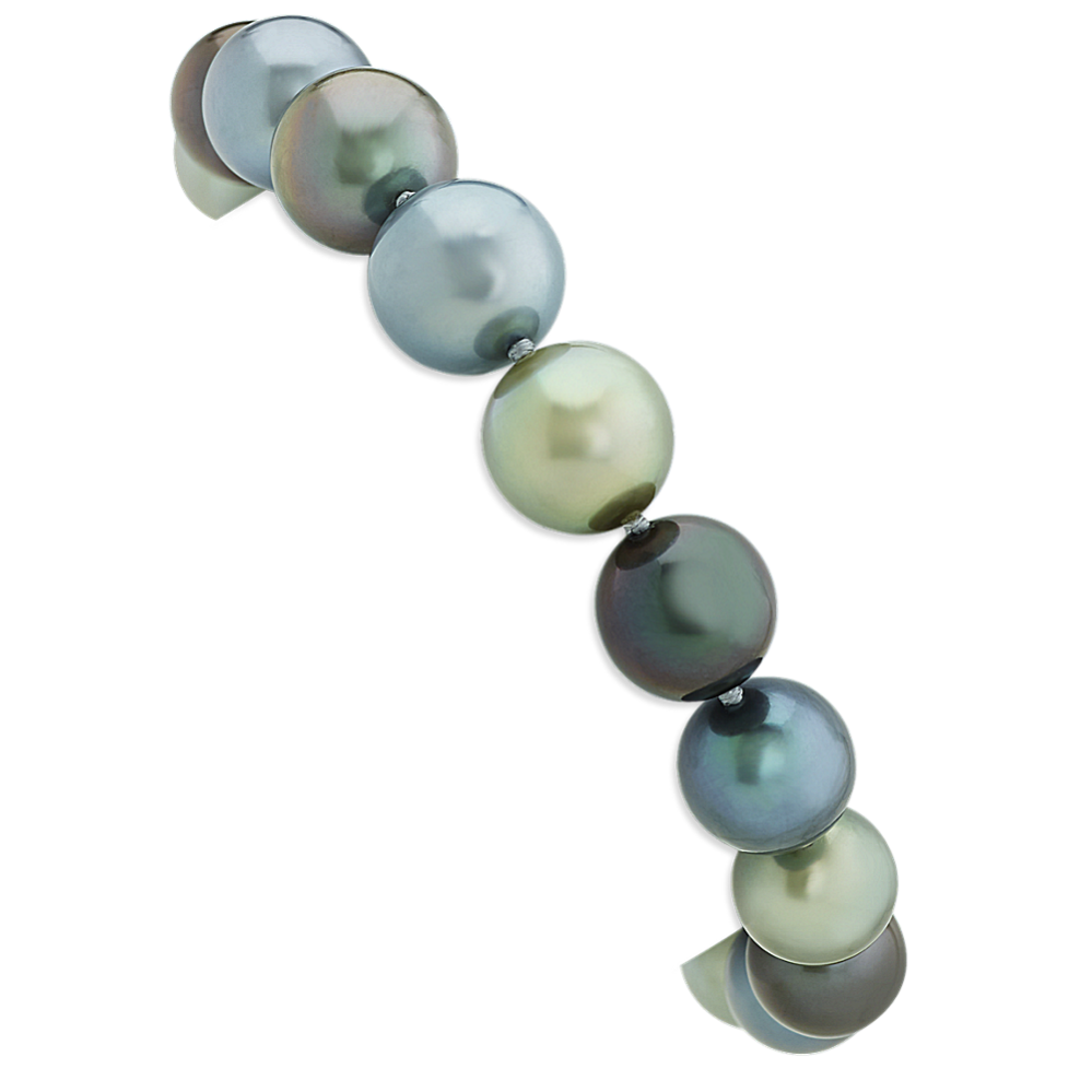 9-12mm Multi-Colored Tahitian Cultured Pearl Bracelet (8'')