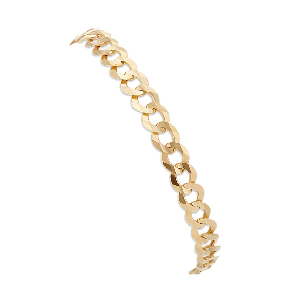 9'' Mens 14k Yellow Gold Curb Bracelet