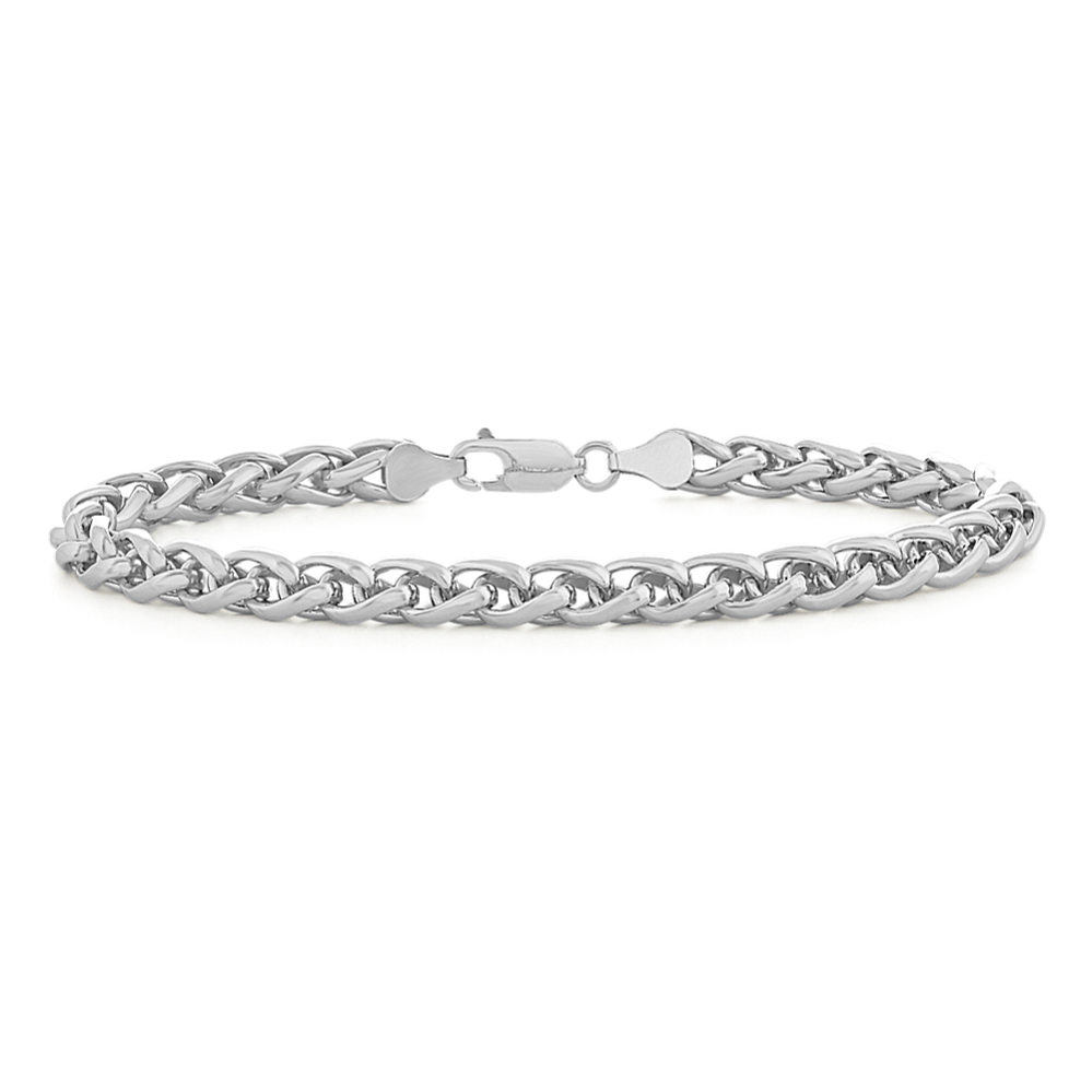 9'' Sterling Silver Wheat Chain Bracelet (6.3mm)
