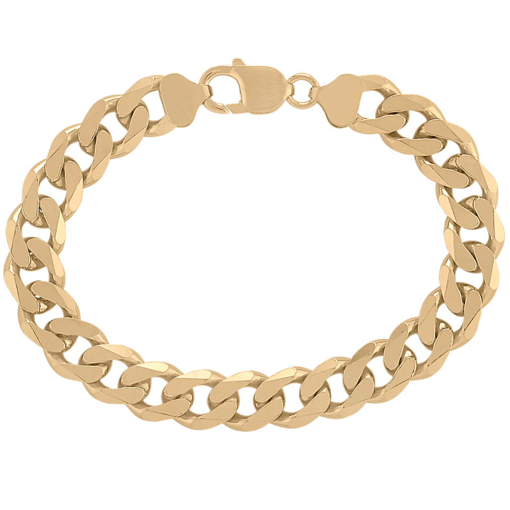 9ct gold mens curb bracelet discount