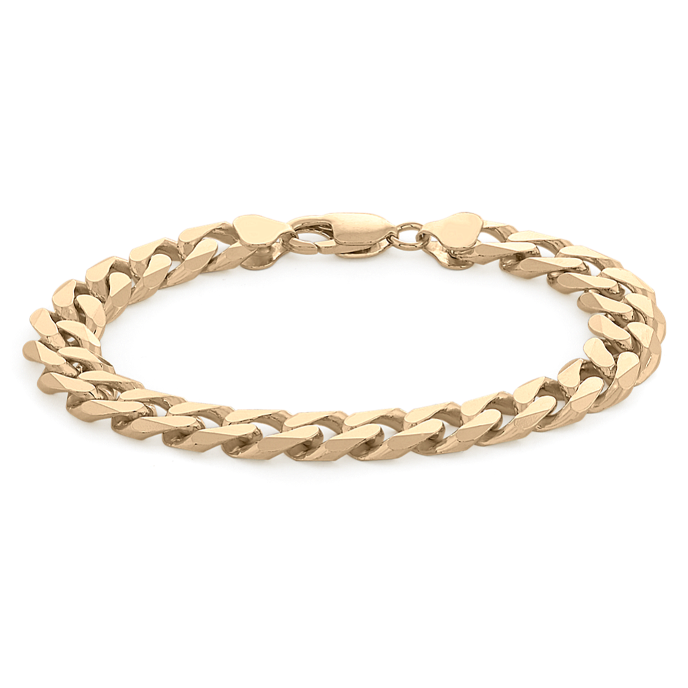 9 in Mens Curb Bracelet in Vermeil 14K Yellow Gold (11.4mm)