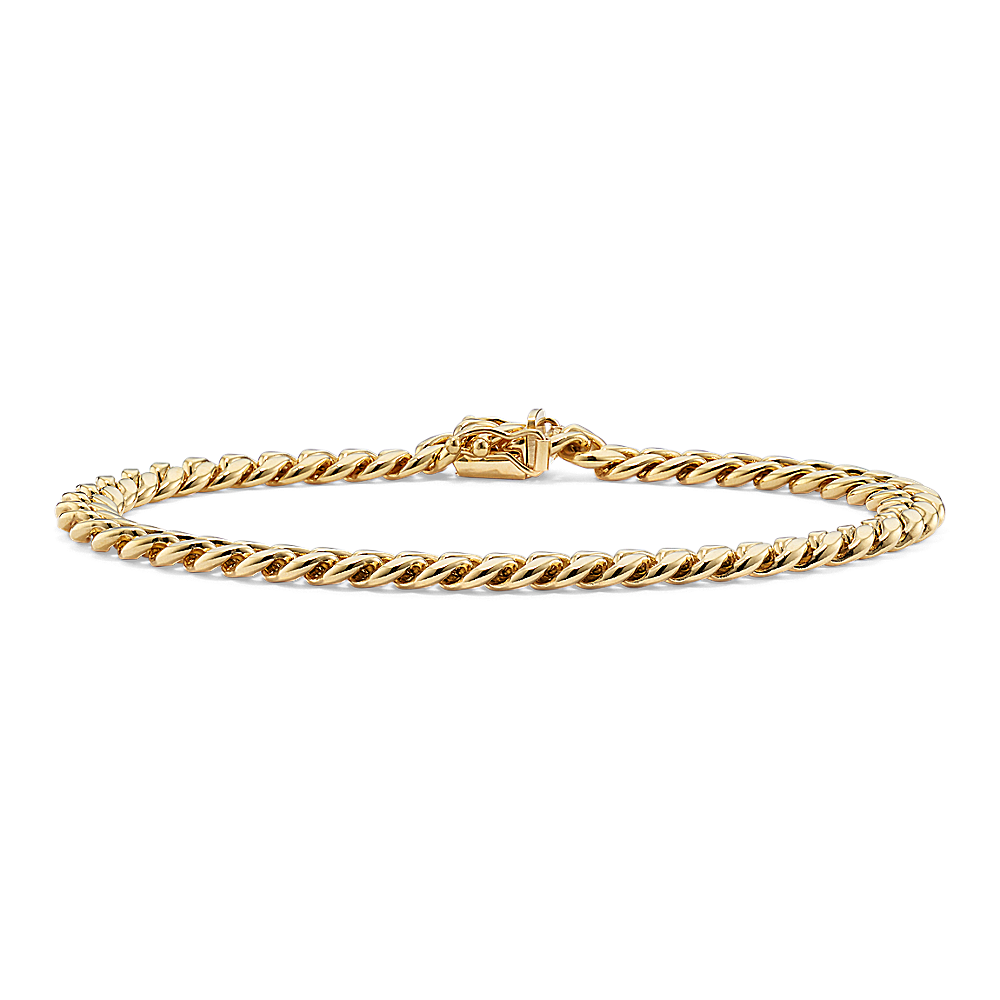 9in 14K Yellow Gold Miami Cuban Bracelet (6.8mm) Shane Co.