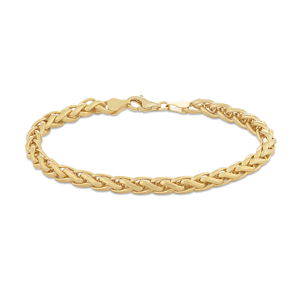 9'' 14K Gold Vermeil Wheat Chain Bracelet (6.3mm)