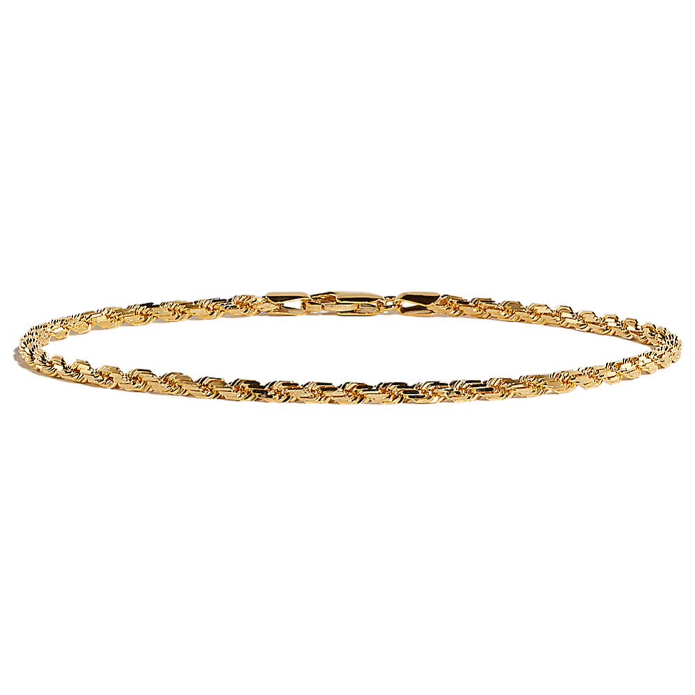 9 in Rope Chain Bracelet in 14K Yellow Gold (3mm)
