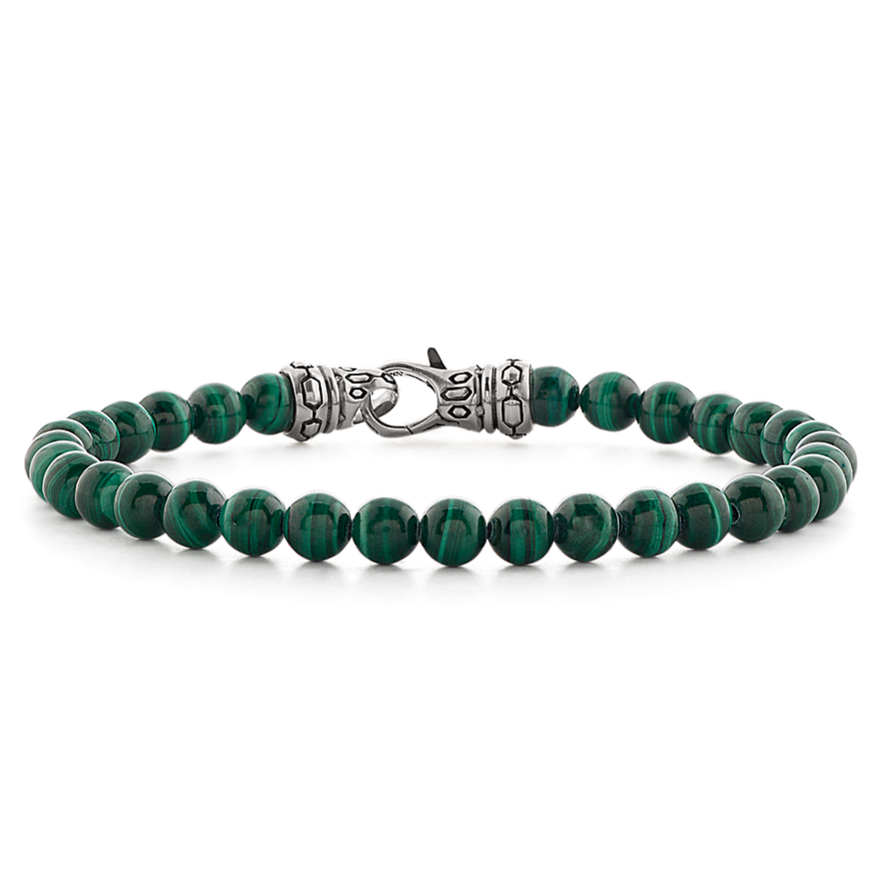Fielder Green Malachite Beaded Bracelet (9.5'')