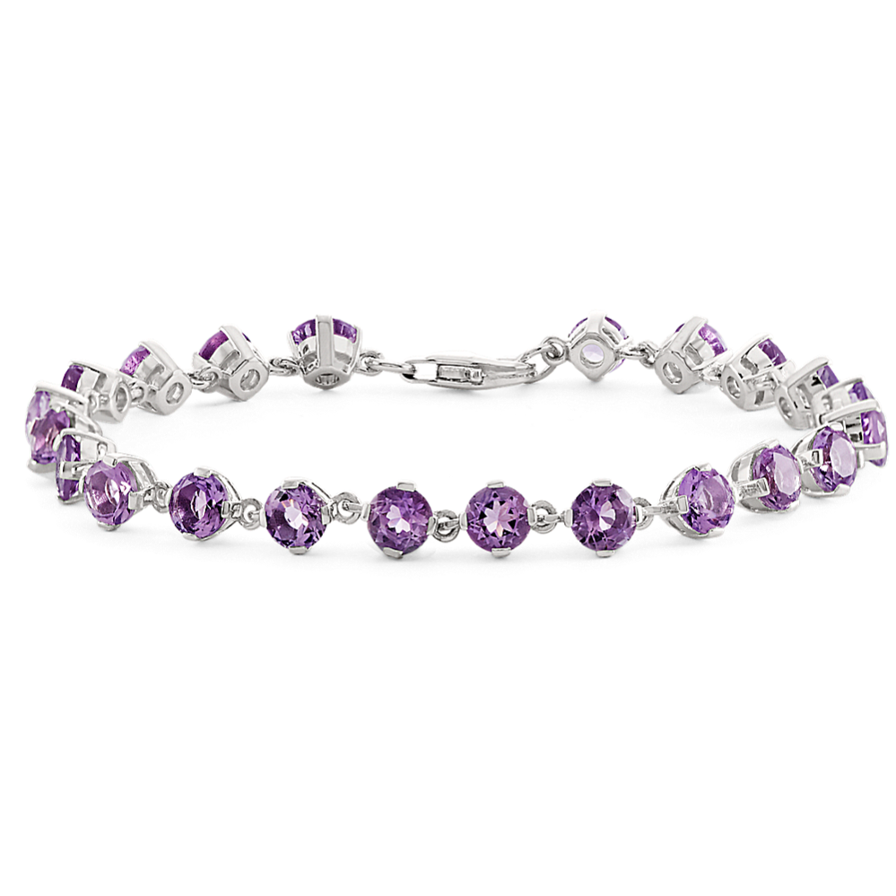 Amethyst Bracelet in Sterling Silver (7.5 in)