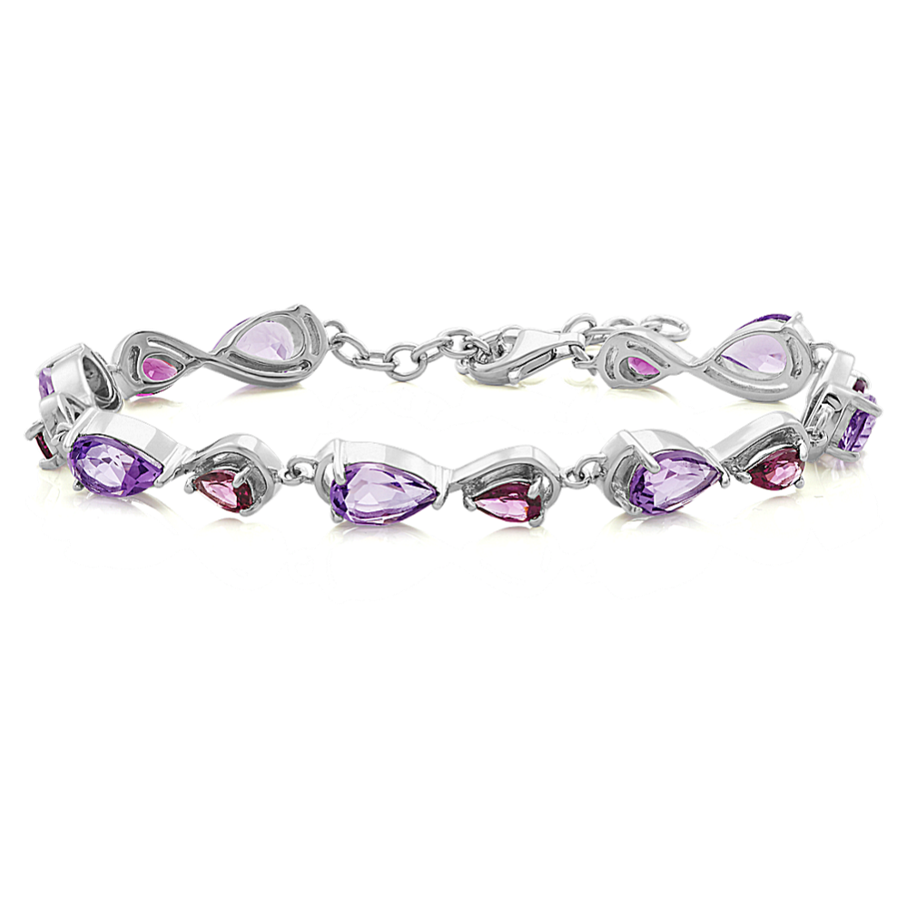 Henrietta Amethyst & Garnet Infinity Bracelet