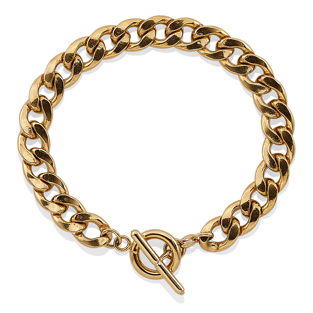 Aren Curb Bracelet in Vermeil 14k Yellow Gold (7.5 in) | Shane Co.