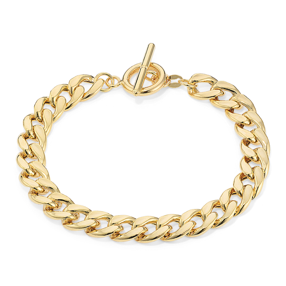 7.5'' 14K Gold Vermeil T-Bar Curb Bracelet (8.4mm)