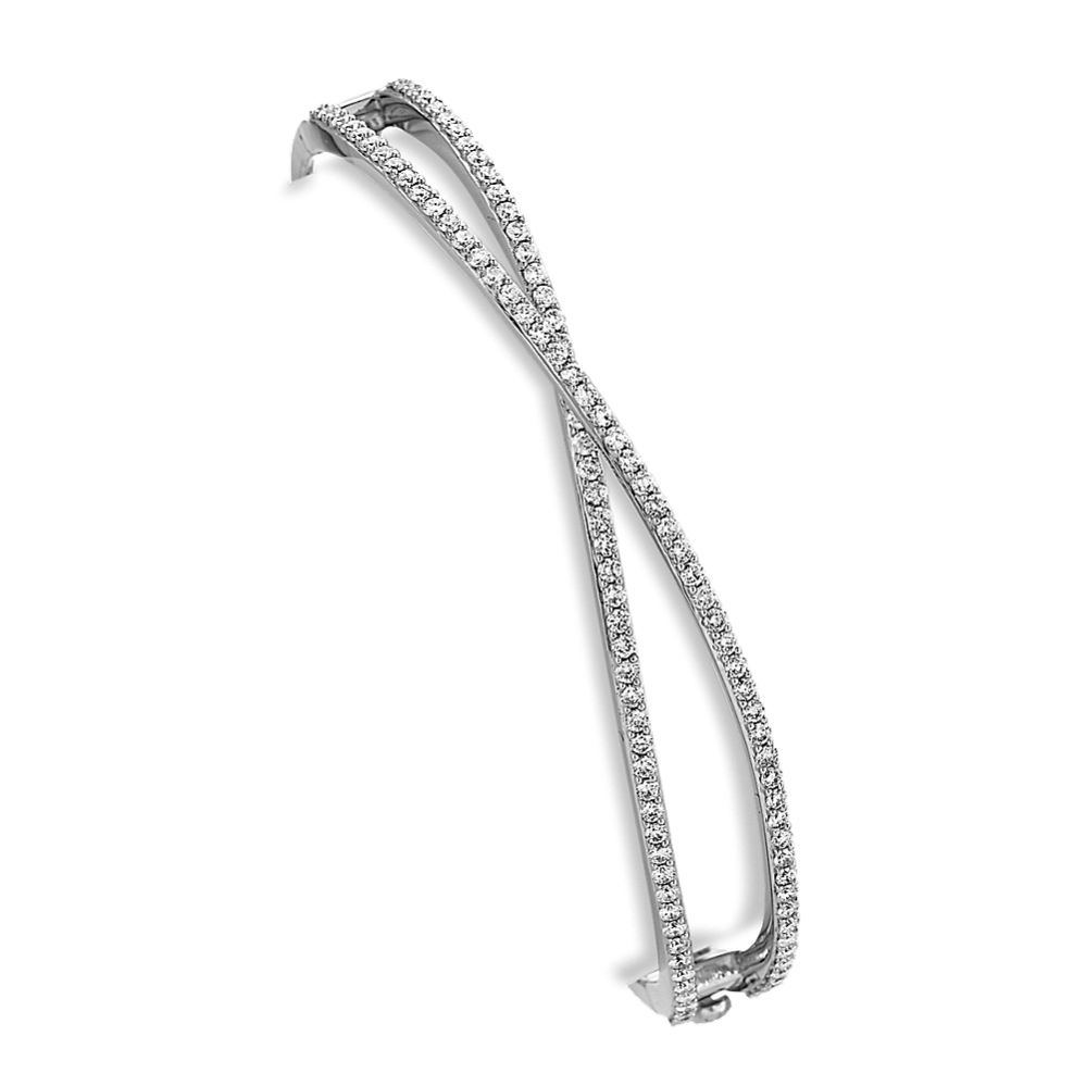 Asymmetric Crisscross Bangle Bracelet (7 in)