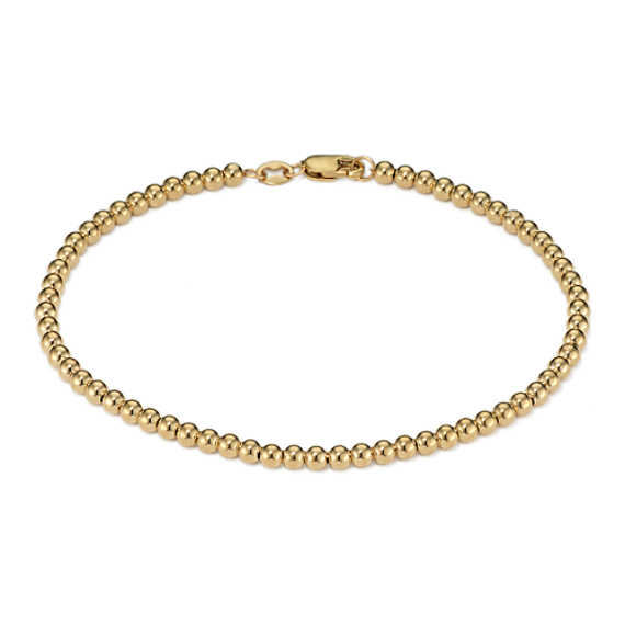 14K Yellow Gold 3mm Bead Bracelet