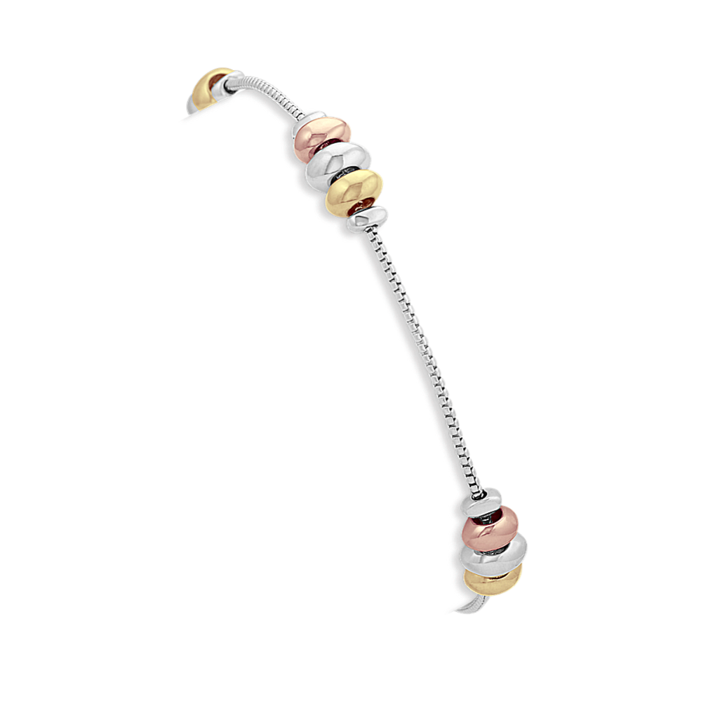 Bead Bracelet in Multi-Colored Sterling Silver (7.5'')