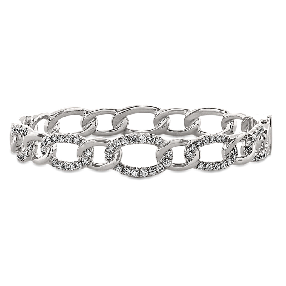 Bella Link Bracelet in 14k White Gold