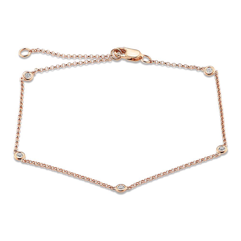 Bezel-Set 0.10 tcw Diamond Station Bracelet