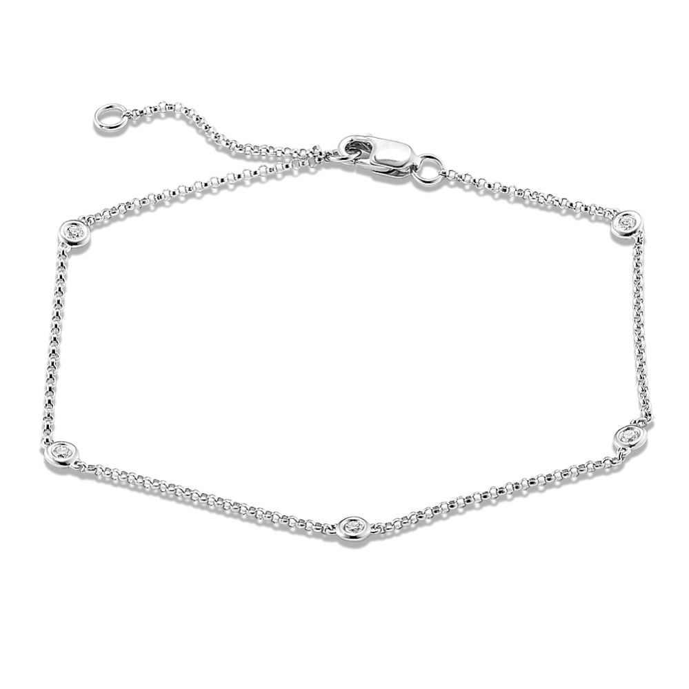 0.10 tcw Bezel-Set Diamond Station Bracelet